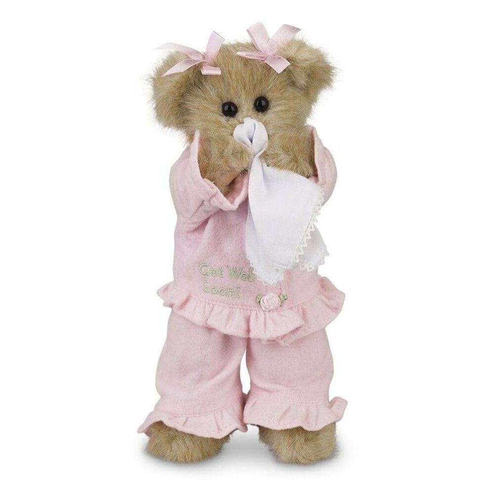 Vintage Retired 10 in Bearington Get Well Sickly Vicky Bear, Party Plush, NWT